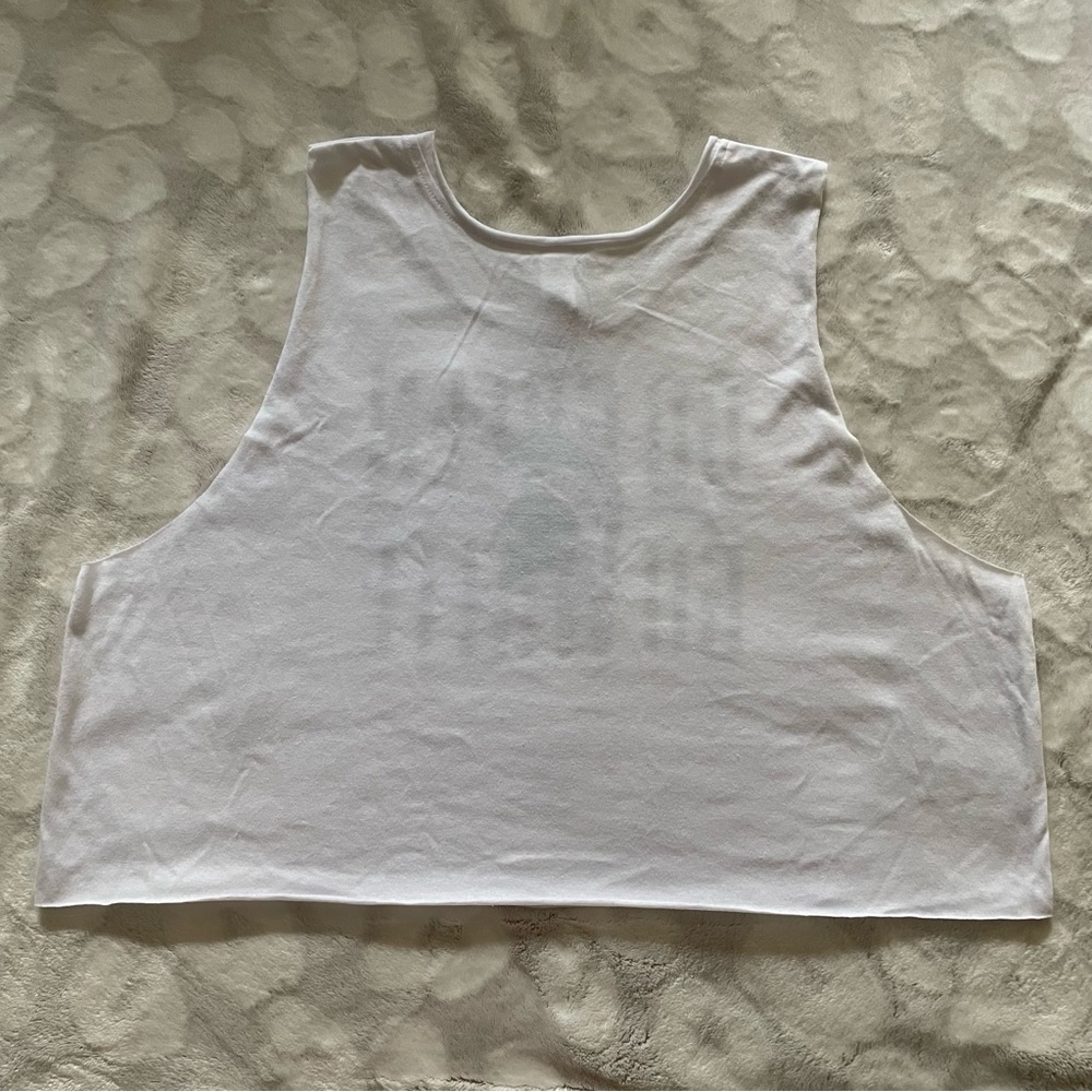 NWT Michigan State Spartans Go Green Go White White Raw Hem Crop Tank Top Medium - Picture 10 of 10